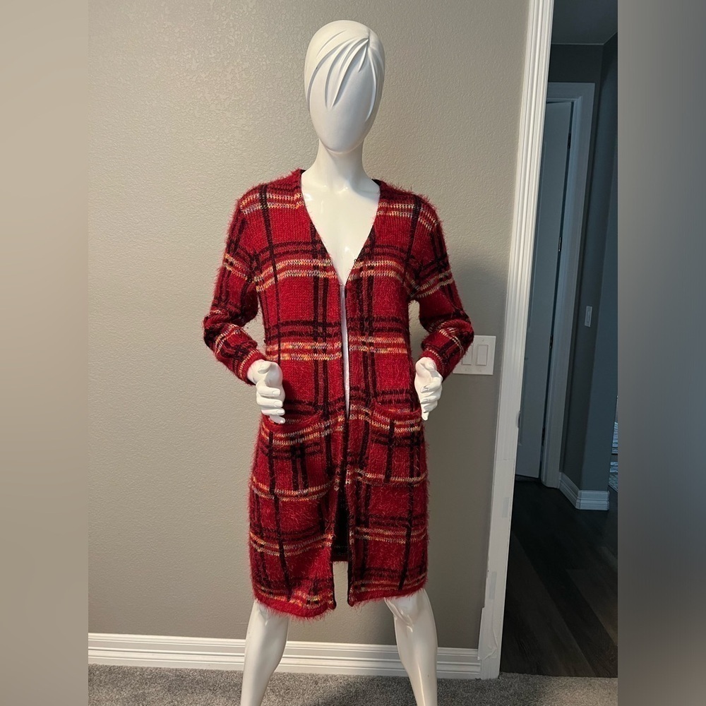 36 Point 5 Plaid Cardigan Size L